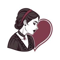 Stylish Mysterious Gothic Fashion Model 1. vector