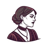 Trendy Mysterious Gothic Fashion Model 2. vector