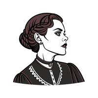 Elegant Mysterious Gothic Fashion Model 3. vector