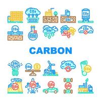 carbon capture sequestration icons symbol vector