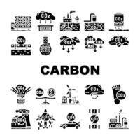 carbon capture sequestration . icons symbol vector