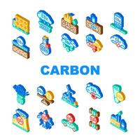 carbon capture icons set vector