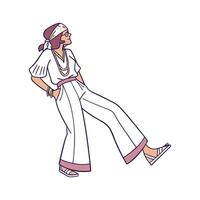 Bold Relaxed Bohemian Fashion Model 2. vector