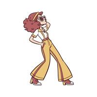 Stylish Retro 70s Fashion Model C. vector