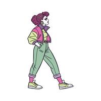 Trendy Retro 80s Fashion Model C 1. vector