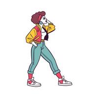 Elegant Retro 80s Fashion Model C 3. vector