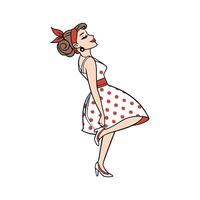 Bold Retro PinUp Cartoon Model 3. vector