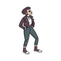 Elegant Rocker Chic Fashion Model 2. vector