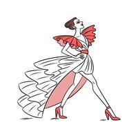 Elegant Runway Couture Fashion Model 2. vector