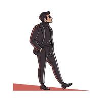 Trendy Sleek Monochrome Model Design 2. vector
