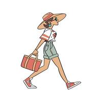 Chic Stylish HighWaisted Shorts Fashion Model Create. vector