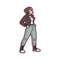 Trendy Urban Edgy Fashion Model Design 2. vector