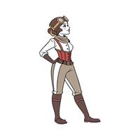 Bold Victorian Steampunk Model Design Fashion 3. vector