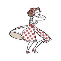Bold Vintage PinUp Model Create Fashion Model Cart 2. vector