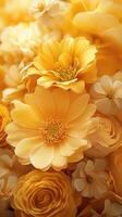 Vibrant collection of yellow flowers arranged beautifully in a lush display during springtime photo