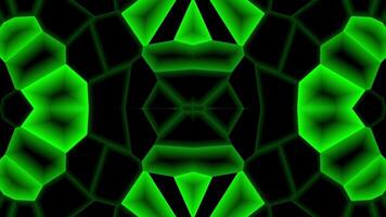 Realistic abstract looping animation shiny black and green polygonal mosaic mirror pattern. Futuristic glass motion. video