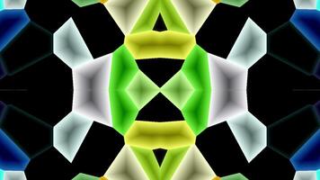 Realistic abstract looping animation colorful polygonal mosaic mirror pattern. shiny hexagon glass. video