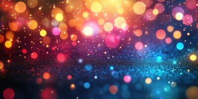 Colorful bokeh light patterns create a festive atmosphere ideal for celebrations or events during nighttime photo