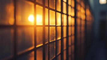 A close up of a window with a sun shining through it photo