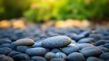 A pile of rocks with a single rock in the middle photo