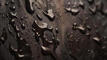 A wet surface with drops of water on it photo
