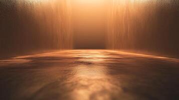 A large empty room with a watery, reflective surface photo