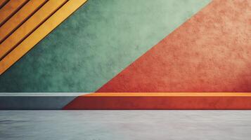 A wall with a red stripe and a green stripe photo