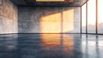 Modern Industrial Space with Concrete Walls and Light photo