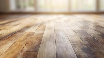 Elegant Wooden Floor with Warm Light Streaming In photo