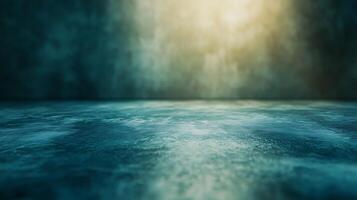 Abstract textured background with teal and yellow lighting effect creating a moody and atmospheric backdrop for creative projects photo