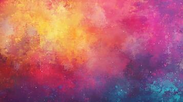 A vibrant abstract painting filled with a bright mix of colors It has a watercolor effect with shades that transition into one another photo