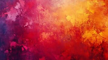 Abstract painting with vibrant colors blending from dark purple to vivid yellow creating a warm and dynamic visual texture photo