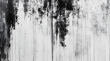 Distressed black and white texture abstract with splatters drips and vertical lines creating a unique pattern of depth and contrast photo