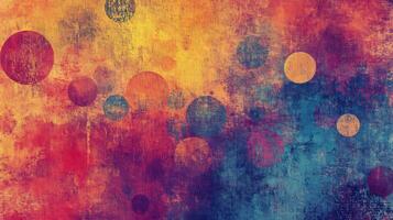 A vibrant textured background with a playful arrangement of circles The blending of colors adds depth to the composition photo