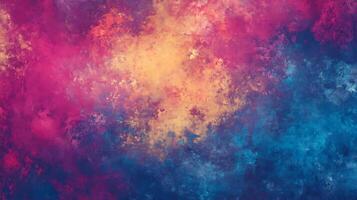 Colorful textured background with blended tones of pink orange yellow and blue resembling a cosmic nebula or abstract painting photo