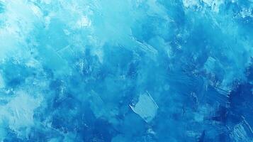Painted canvas with brush strokes in shades of cerulean light blue and white creating a textured dynamic abstract composition photo