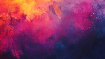 Abstract painting with vibrant colors blending seamlessly creating a dynamic and eye-catching composition with texture and depth photo