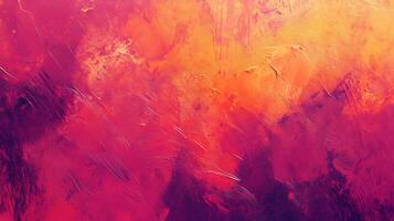 Abstract art in fiery orange red and purple hues creating a dynamic textured surface The colors blend and contrast for visual depth photo