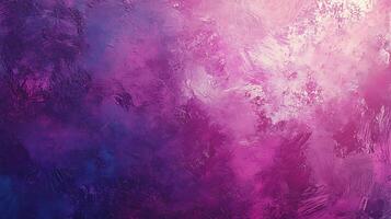 Abstract painting with brush strokes featuring a blend of violet magenta and light pink hues creating a textured and dreamy effect photo