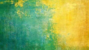 Vibrant canvas featuring a harmonious blend of green and yellow tones creating a textured and visually captivating abstract artwork photo