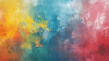 Abstract painting with vibrant colors blending seamlessly A dynamic display of artistic expression and textured brushstrokes on canvas photo