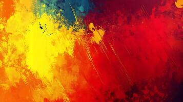 An expressive abstract painting featuring vibrant colors and dynamic brushstrokes showcasing a sense of energy and movement on the canvas photo