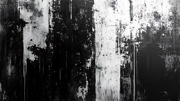 Striking black and white abstract art featuring textured vertical lines and splatters creating a bold and dynamic composition photo