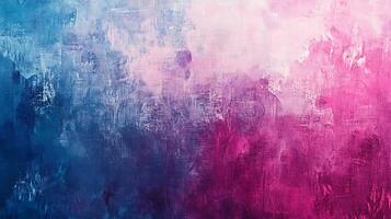 An abstract artwork featuring a blend of colors transitioning from blue to purple and pink creating a visually textured surface photo