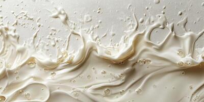 Fluid white substance splashing against a surface showcasing texture and movement photo