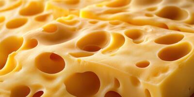 Enjoying the intricate textures and holes of artisan cheese at a local market on a sunny afternoon photo