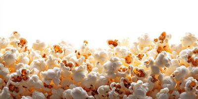 Crunchy popcorn arranged to create a textured background for various culinary uses and snack presentations photo