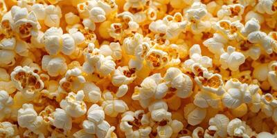 Freshly popped popcorn fills the bowl, ready for a movie night or snack time with friends and family photo