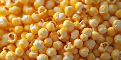Corn kernels ready for popping and making delicious snack food for movie nights photo