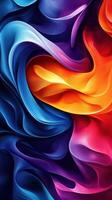 Vibrant abstract swirling colors create a dynamic visual experience with fluid shapes in a captivating design photo